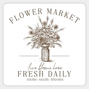 Flower Market Farm Fresh	Cottagecore Sticker